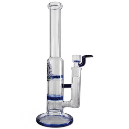 Black Leaf Glass Bong Double Turbine